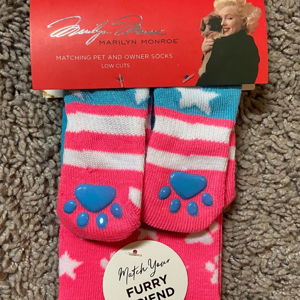 Marilyn Monroe Furry Friend Matching Pet/Owners Socks Low Cuts -Small Breeds